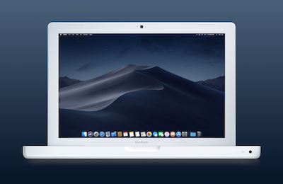 macOS Mojave on an old, unsupported, white Apple MacBook 2009