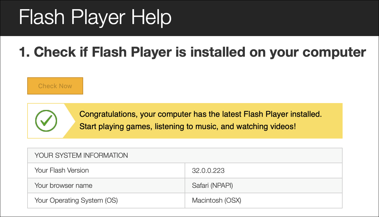 Flash Player for Web