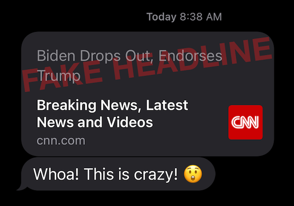 Election 2020 Safari iOS Fake Headline Exploit Demonstration