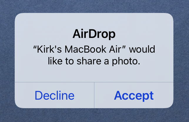 Securely sharing files using AirDrop