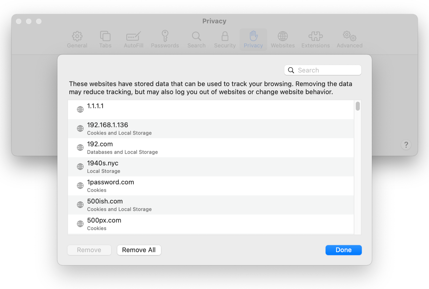 delete cookies in safari