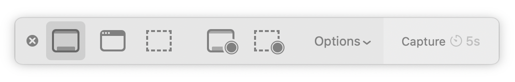 Methods for taking screenshots and screen recordings on macOS