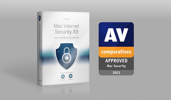 Intego Mac Internet Security X9 and VirusBarrier X9 - AV-Comparatives approved Mac security award 2021