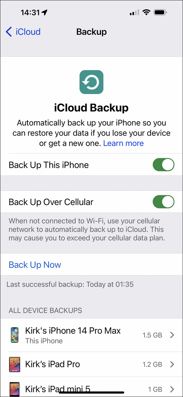 sync with icloud, how can I go back to get my informations saved