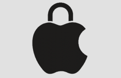 Apple security and privacy padlock lock icon logo black gray grayscale
