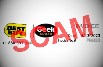 Best Buy Geek Squad call center scam sent via Intuit QuickBooks phishing invoice emails e-mails