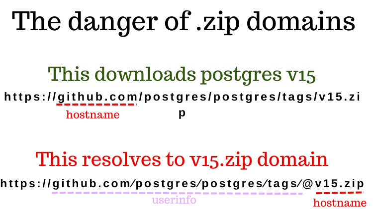 Example fake download URL that would lead to a .zip domain