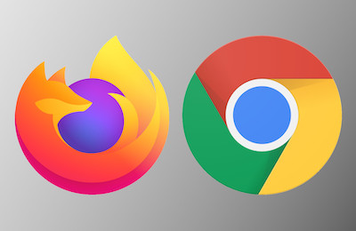 Mozilla Firefox and Google Chrome browser icons logos