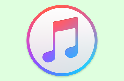 iTunes app icon logo with pale lime green background