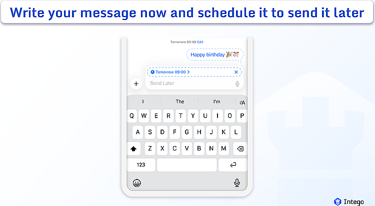 iPhone Messages showing "send later" message scheduling
