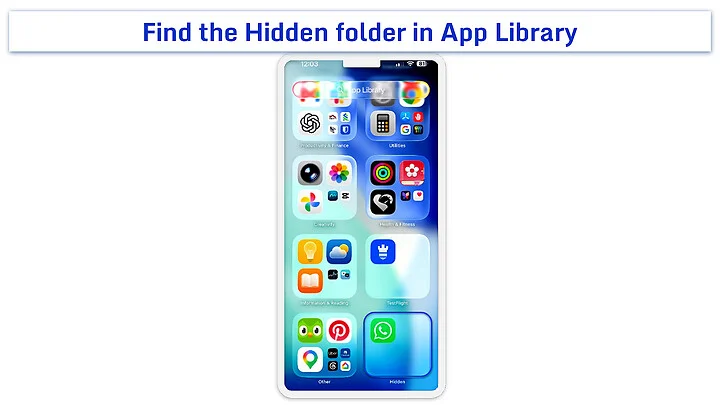 iPhone App Library showing the protected Hidden folder at the bottom
