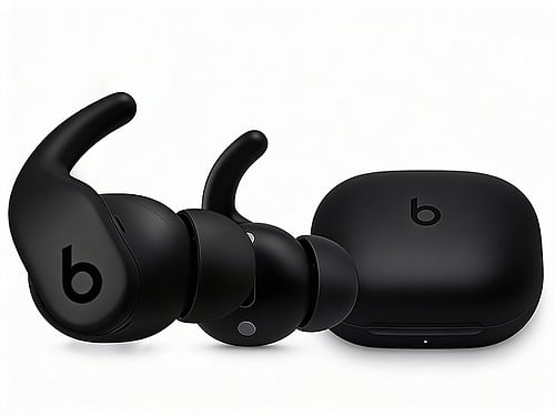 Black Powerbeats Fit wireless earbuds with secure wingtip design