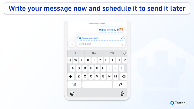 iPhone Messages showing "send later" message scheduling