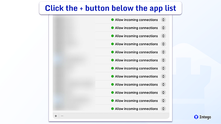 macOS Firewall options window, showing a list of applications and services set to allow incoming connections.